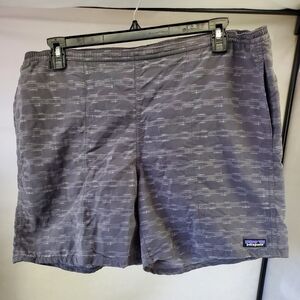 Patagonia Gray Patterned Shorts L Vintage EUC